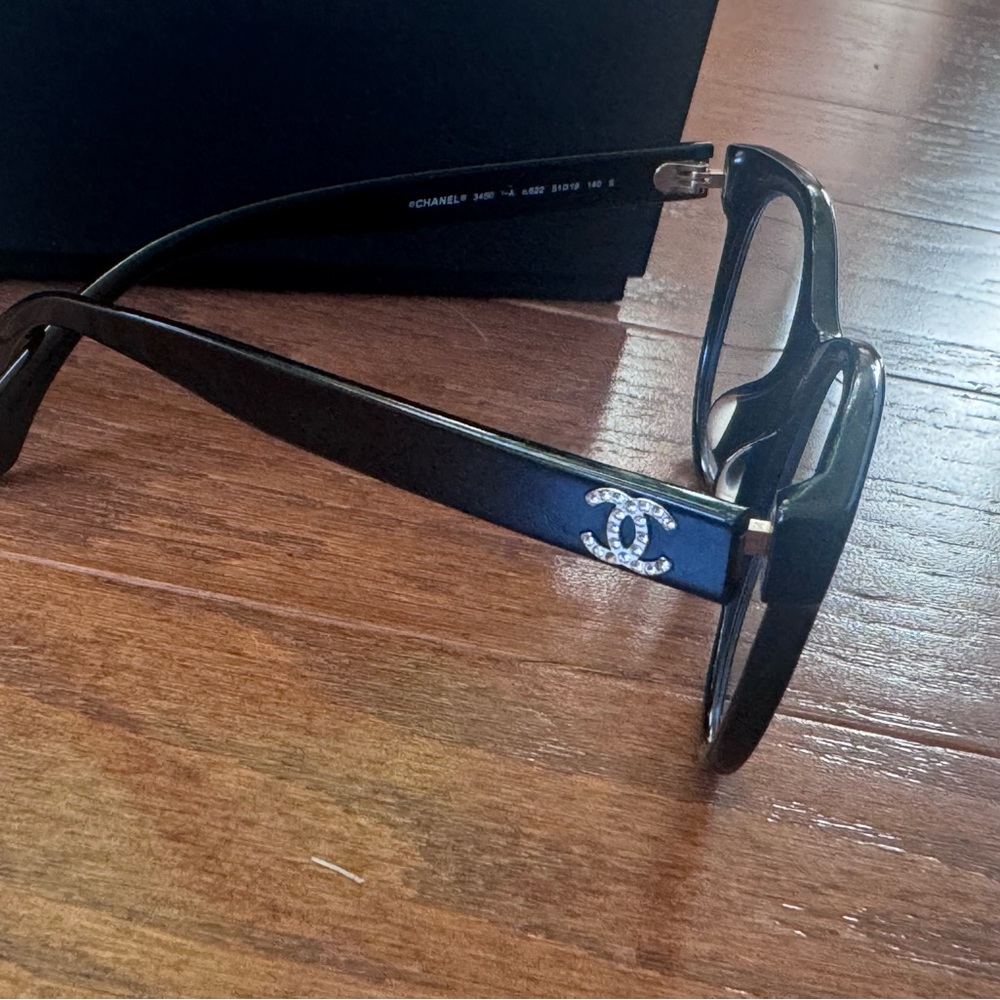Chanel Black Eyewear Frame eyeglasses, crystal logo - Picture 3 of 16